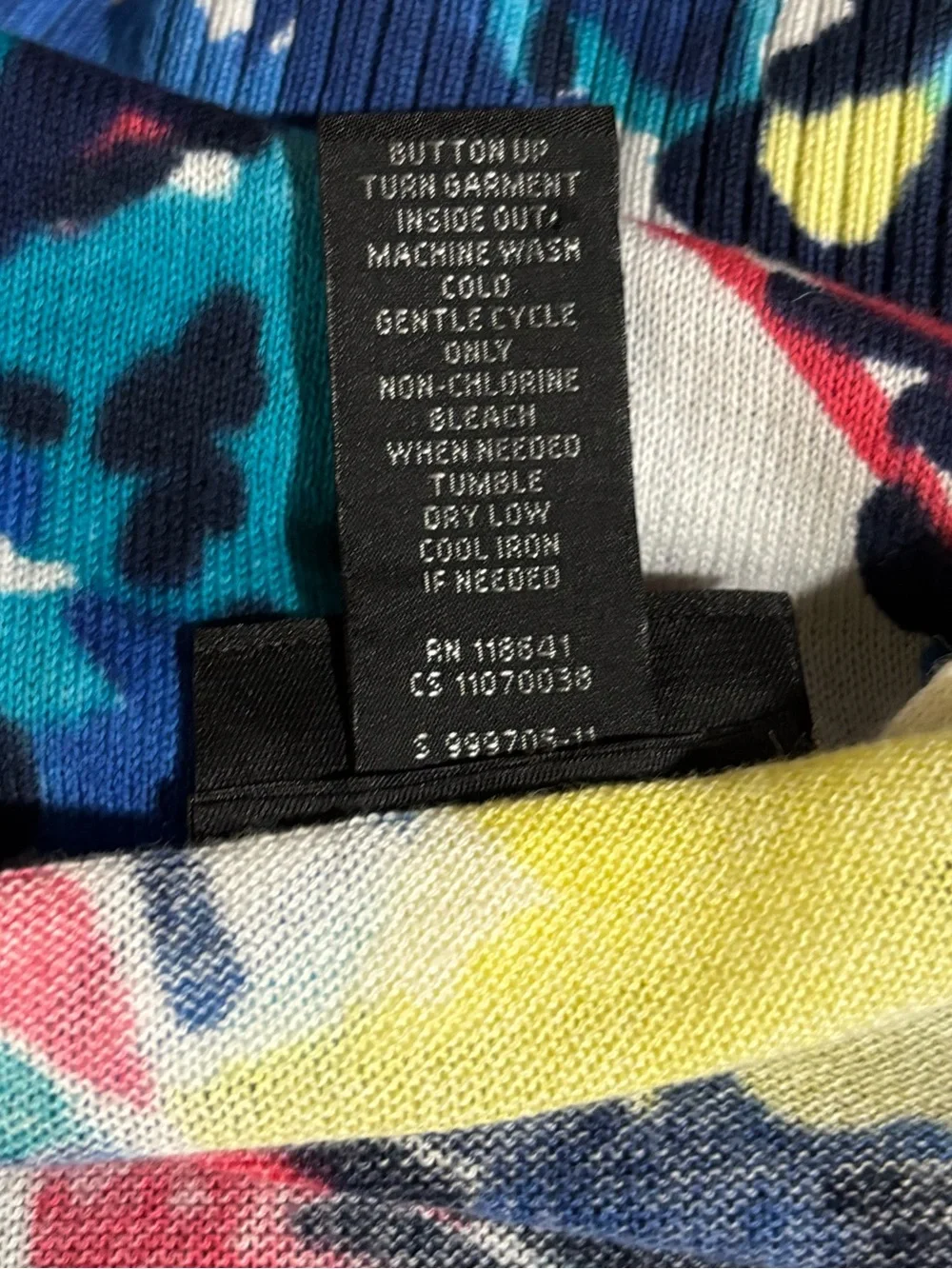 Lane Bryant Vibrant Colorful Abstract Floral Print V-Neck Button Front Cardigan